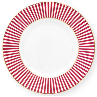 Pip Studio Royal Stripes Ontbijtbord Dark Pink 17 cm Set van 6 - outlet — outlet/retourdeal