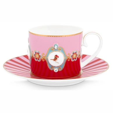 Pip Studio Love Birds Koffiekop Red Pink 200 ml 22 - outlet — outlet/retourdeal