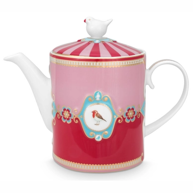 Pip Studio Love Birds Theepot Red Pink 1 - outlet — outlet/retourdeal