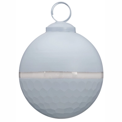 vtwonen Round Stripe Kerstbal Light Blue 8 cm (set van 4) - outlet — outlet/retourdeal
