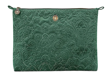 Pip Studio Velvet Quiltey Days Toilettas Green Cosmetic Flat Pouch - outlet — outlet/retourdeal