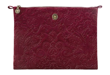 Pip Studio Velvet Quiltey Days Toilettas Red Cosmetic Flat Pouch Large - outlet — outlet/retourdeal