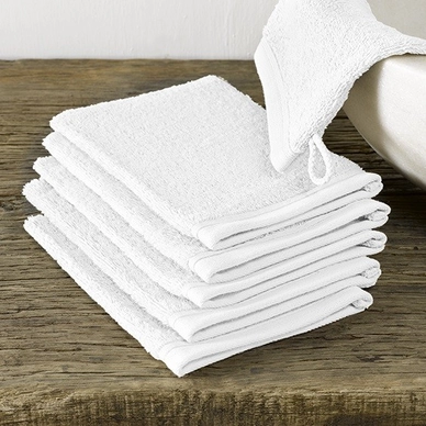 De Witte Lietaer Imagine Washandje White (set van 6) - outlet — outlet/retourdeal