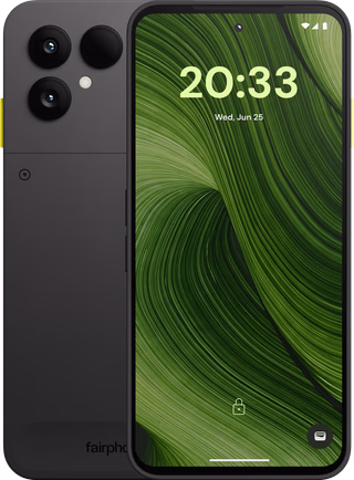 Fairphone 6 256GB Zwart 5G - tweedekans · geen oplader meegeleverd — outlet/retourdeal
