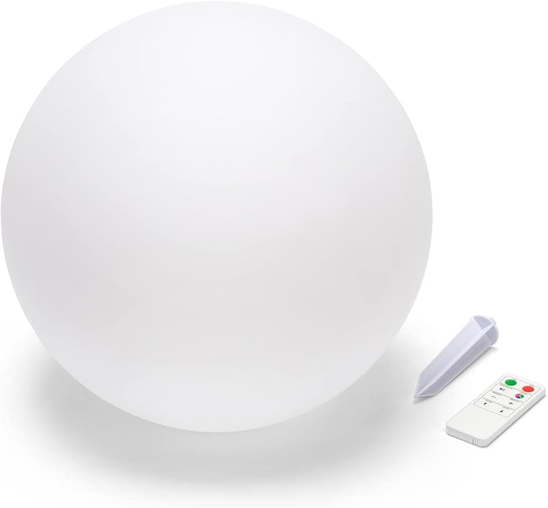 Solar oplaadbare RGB LED bol 40cm. Met afstandsbediening - outlet/retourdeal