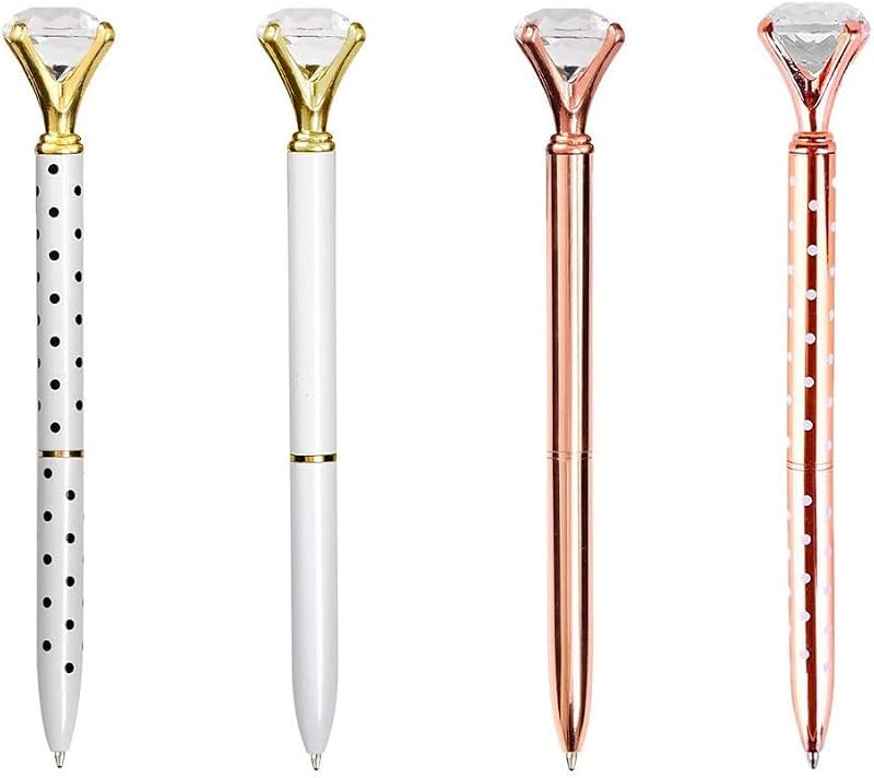 Diamant Balpen 4 Pack Rose Gold Pennen Crystal Intrekbare Balpen - outlet/retourdeal