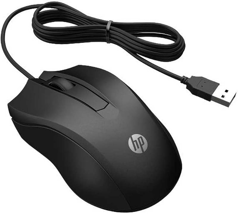 HP 100 Muis (Bedraad USB) Zwart - outlet/retourdeal