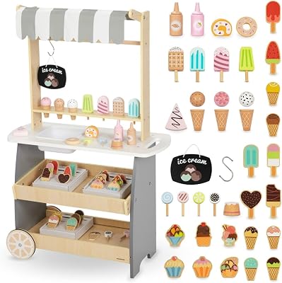 Mamabrum Houten IJssalon op Wielen voor Kinderen 3+ - outlet/retourdeal