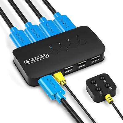 KVM HDMI schakelaar USB 2.0 Switch voor 4 Computers - outlet/retourdeal