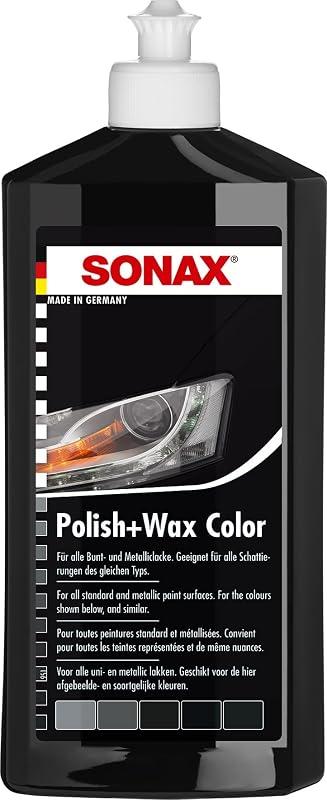 SONAX Polish+Wax Color zwart (500 ml) Polijstmiddel met zwarte - outlet/retourdeal