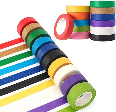 12 Rollen Gekleurde Washi Tape - outlet/retourdeal