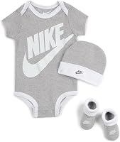 Nike Futura Logo Bodysuit voor baby's Dk Grey Heather 6/12 maanden - outlet/retourdeal