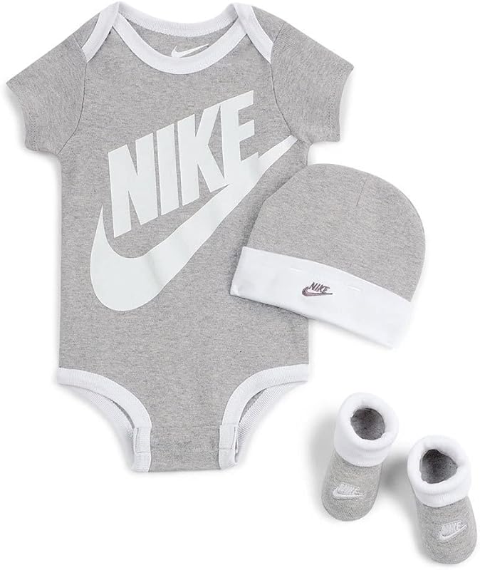 Nike Futura Logo Bodysuit voor baby's Dk Grey Heather 6/12 maanden - outlet/retourdeal