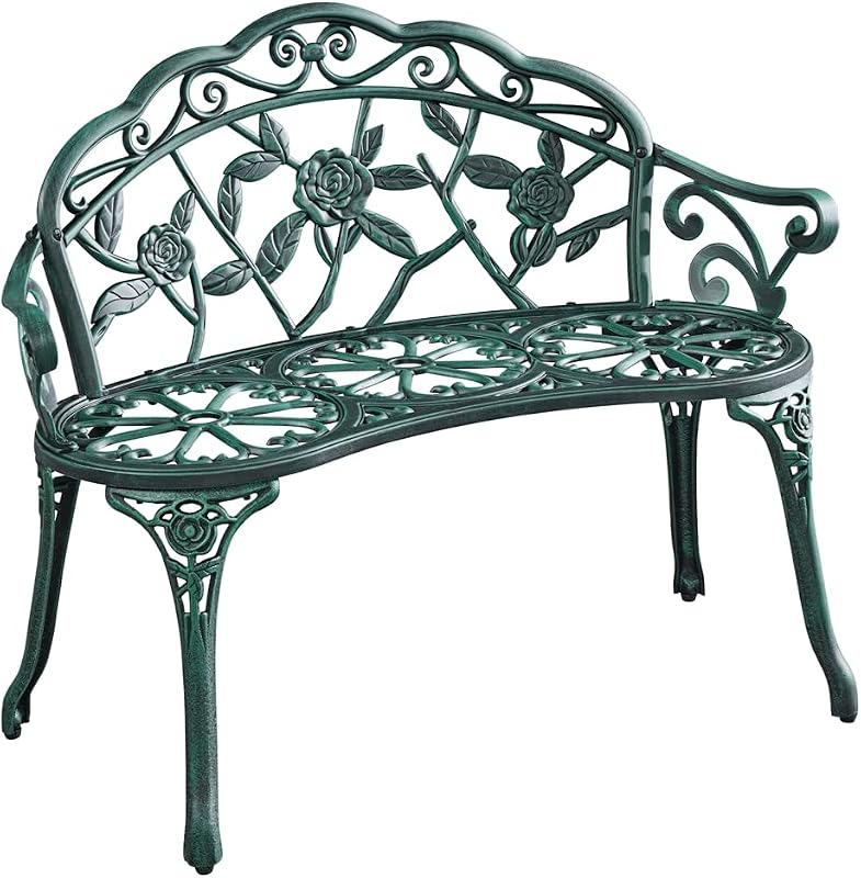 Yaheetech 2-zits vintage tuinbank metalen bank parkbank - outlet/retourdeal