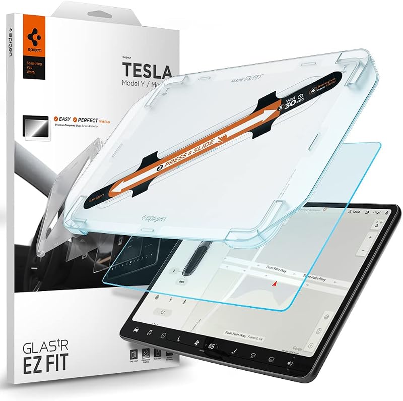 Spigen Glas.tR EZ Fit Screenprotector compatibel met Tesla Model 3 - outlet/retourdeal