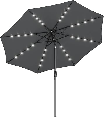 SONGMICS Tuinparasol met led-lampen op zonne-energie - outlet/retourdeal