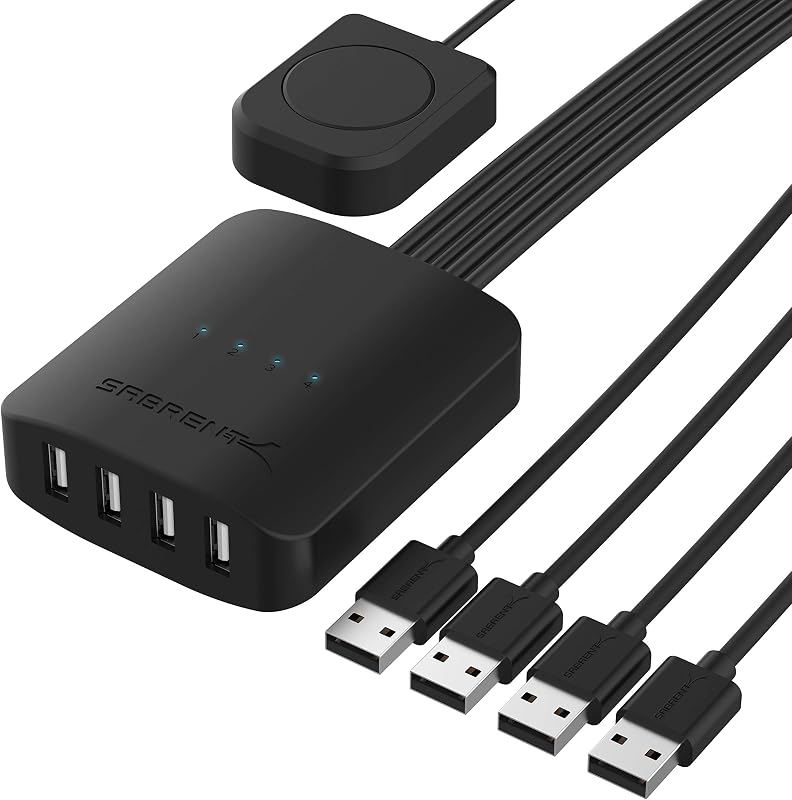 SABRENT USB 2.0 Sharing Switch tot 4 computers en randapparatuur - outlet/retourdeal