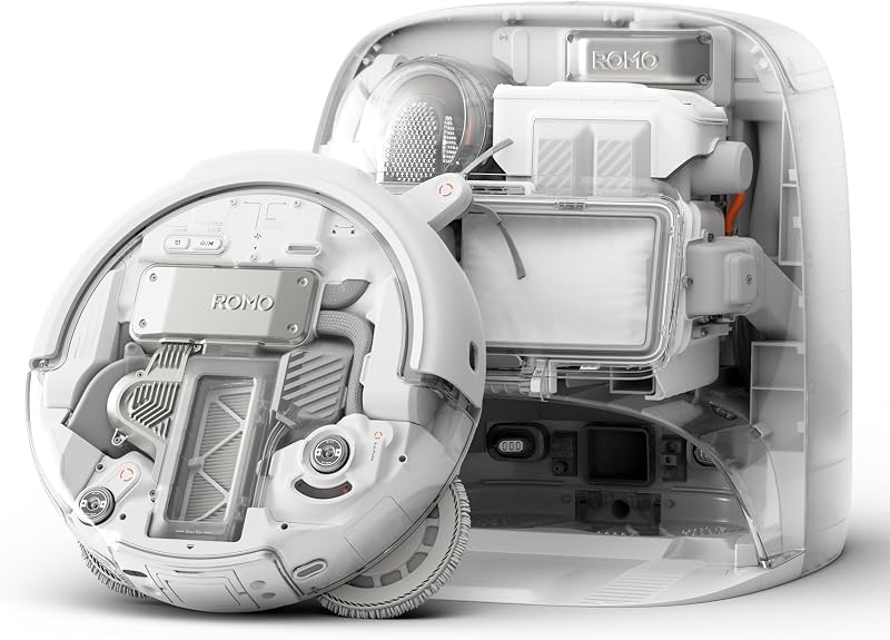 DJI ROMO P Robotstofzuiger en mop met transparant design - outlet/retourdeal