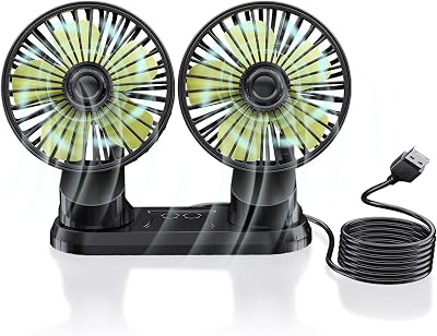 Ymenow Autoventilator 5 V met dubbele kop - outlet/retourdeal
