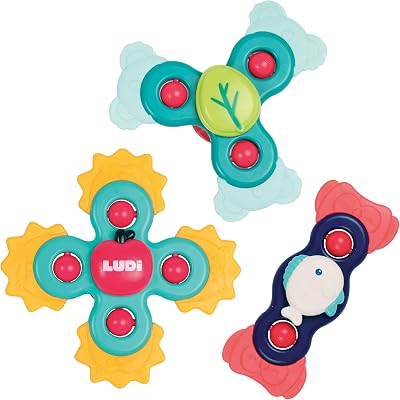 Ludi Babyhandspinners roterend speelgoed met zuignap - outlet/retourdeal