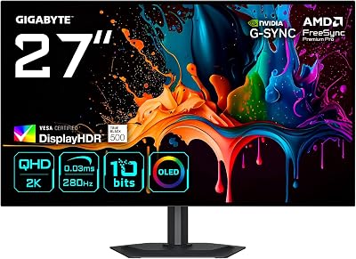 GIGABYTE MO27Q28G Gaming Monitor OLED 27 inch QHD - outlet/retourdeal
