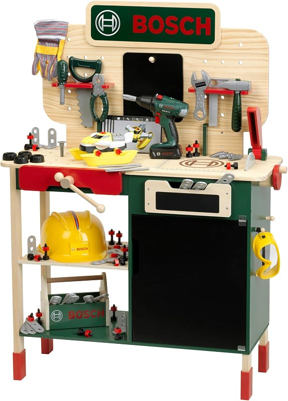 Theo Klein 8734 Bosch houten werkbank I Stevige kinderwerkbank - outlet/retourdeal