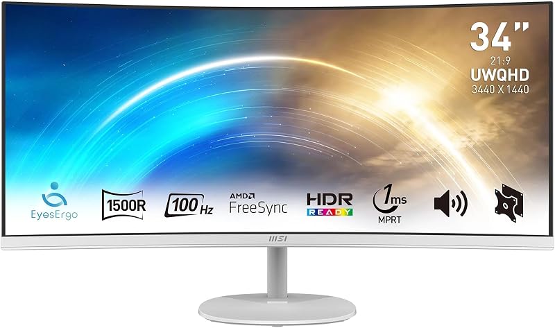 MSI Pro MP341CQW 34 inch UWQHD gebogen bureaumonitor - outlet/retourdeal