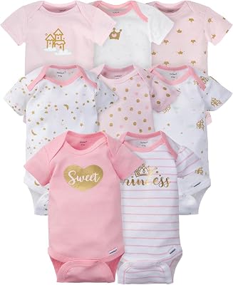Gerber 8-pack Short Sleeve Onesies Bodysuits baby-meisjes Overhemd - outlet/retourdeal