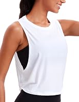 CRZ YOGA Dames Pima Cotton Workout Tank Crop Sport Shirt Mouwloos - outlet/retourdeal