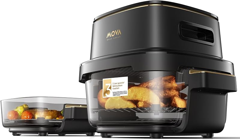 MOVA Aeroglass AF20 Pro airfryer volledig glazen doorkijkinterieur - outlet/retourdeal