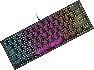 Mini 60% Gaming Keyboard Wired Membraan Game Toetsenbord met Compact - outlet/retourdeal