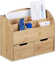 Relaxdays bureau organizer bamboe - outlet/retourdeal