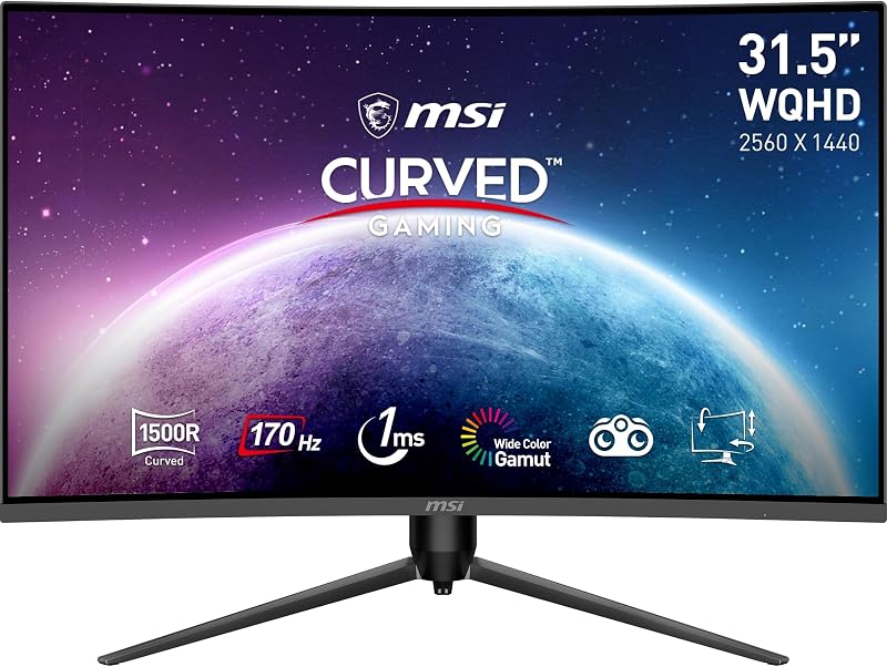 MSI G32CQ5P 31 5 inch WQHD Curved Gaming Monitor VA 1500R 2560x1440 - outlet/retourdeal