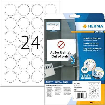 HERMA 5066 zelfklevende verwijderbare multifunctionele etiketten - outlet/retourdeal