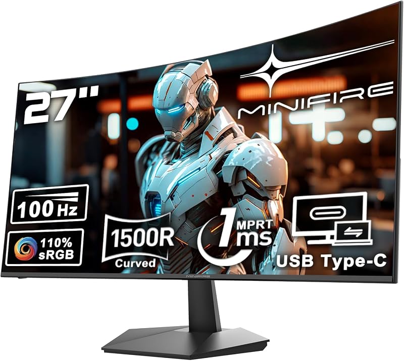 Minifire 27 inch 100 Hz gebogen monitor - outlet/retourdeal