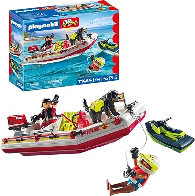 PLAYMOBIL Action Heroes 71464 Brandweerboot met waterscooter - outlet/retourdeal