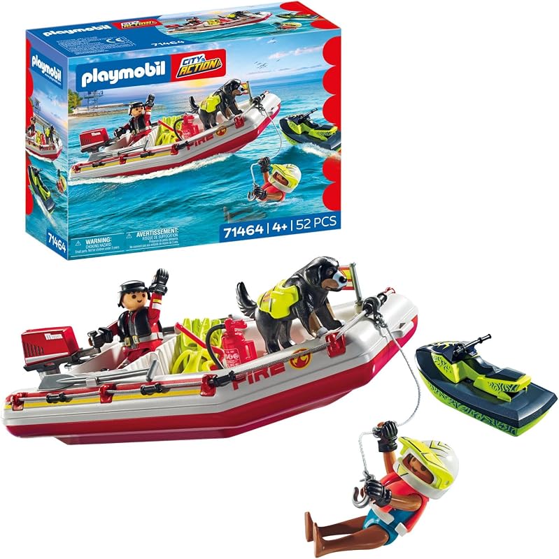 PLAYMOBIL Action Heroes 71464 Brandweerboot met waterscooter - outlet/retourdeal