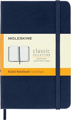 Moleskine Saffierblauw notitieboek met gelinieerde rand - outlet/retourdeal