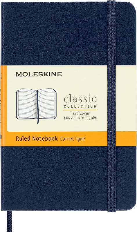 Moleskine Saffierblauw notitieboek met gelinieerde rand - outlet/retourdeal