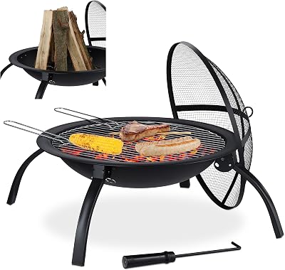 Relaxdays vuurschaal barbecuerooster - outlet/retourdeal