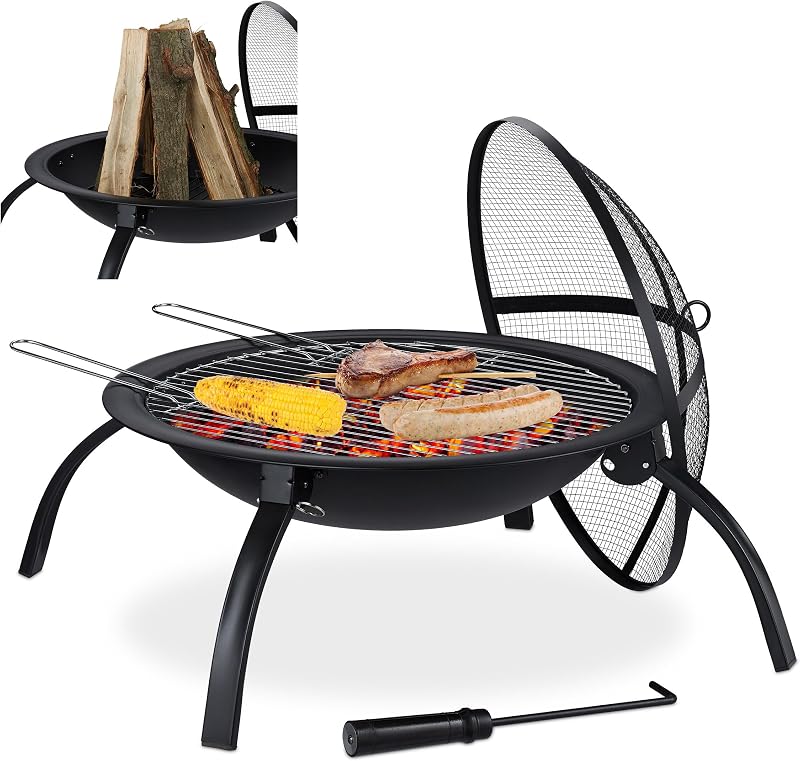 Relaxdays vuurschaal barbecuerooster - outlet/retourdeal