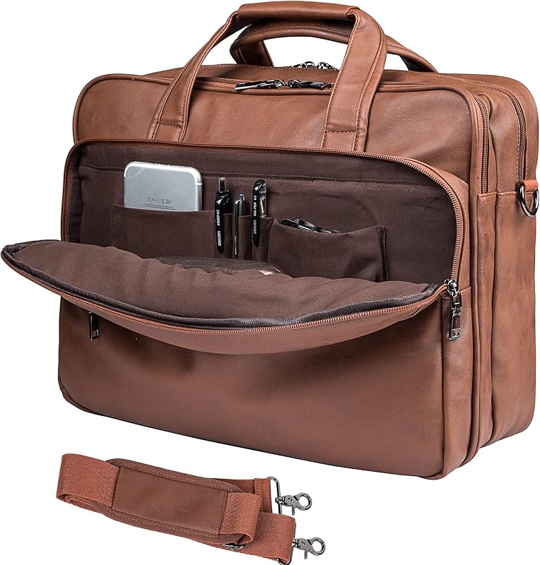 Lederen laptoptas mannen 40 cm Messenger Briefcase Business Satchel - outlet/retourdeal
