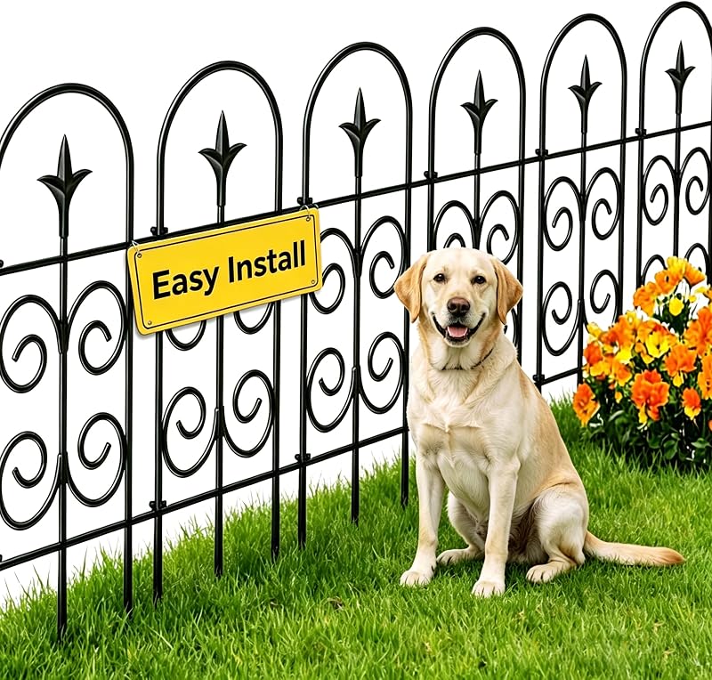 Amagabeli DA1152 81 cm x 8 stuks decoratief metalen hek voor tuin - outlet/retourdeal