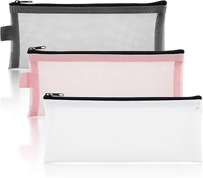 Sibba 3 stuks doorzichtige pennenkoker nylon netstof mesh grote - outlet/retourdeal