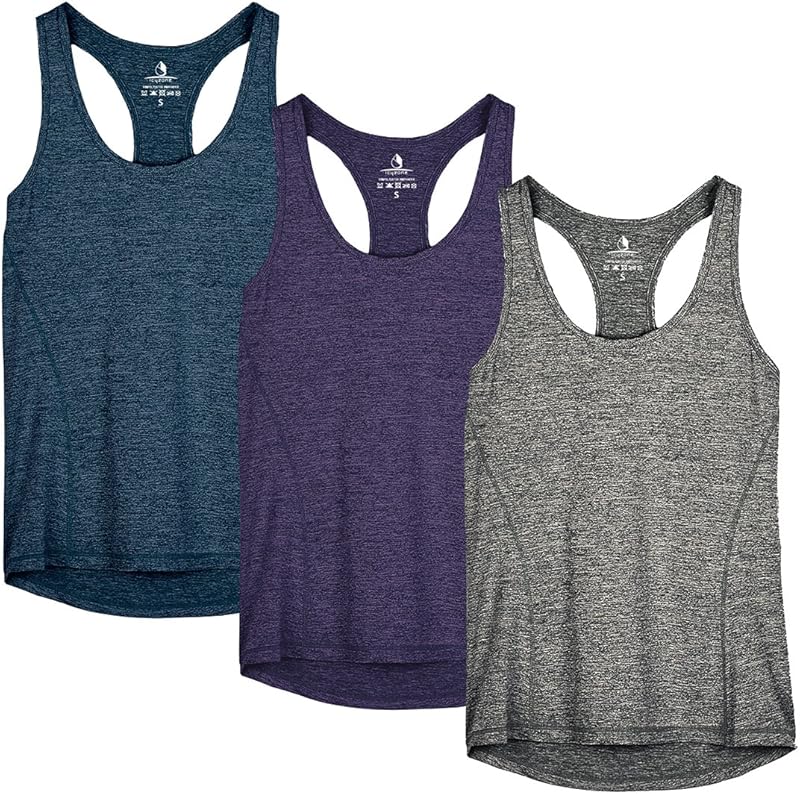icyzone Dames Sporttop Racerback Fitness Yoga Tank Top Gym Mouwloze - outlet/retourdeal