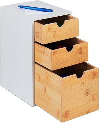Relaxdays ladeblok bamboe & MDF - outlet/retourdeal
