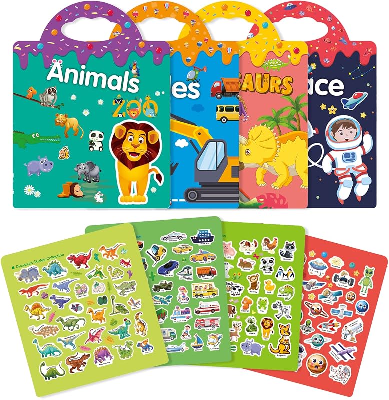 GUYUCOM 4 Pack Herbruikbare Sticker Boeken - outlet/retourdeal