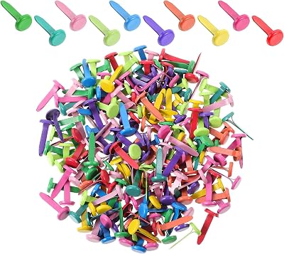 200 stuks veelkleurige metalen splitpennen voor papierwerk - outlet/retourdeal