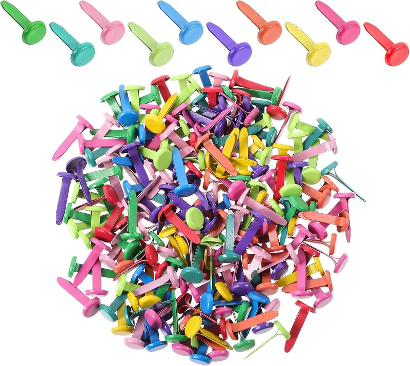 200 stuks veelkleurige metalen splitpennen voor papierwerk - outlet/retourdeal