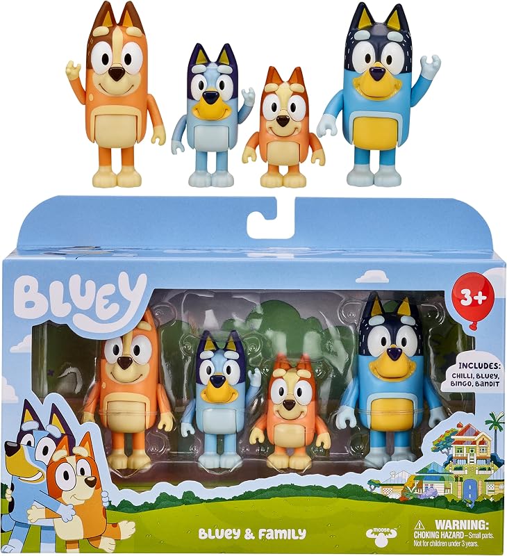 Bluey and Family: Bingo Bandit and Chilli 4 Figure pack Articulated - outlet/retourdeal